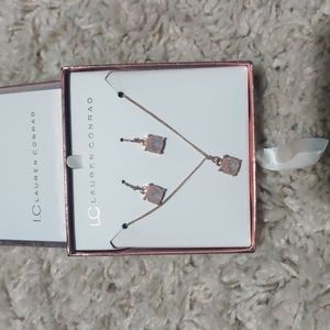 LC Lauren Conrad drop earrings and necklace box set